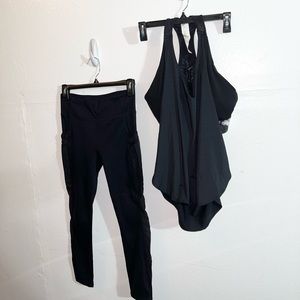 Fabletics Tank Top with Sports Bra & Leggings Bundle Set - Size Small